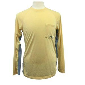 Trueflies Fly Fishing Shirt Mens M Yellow Blue Breathable L/S Medium